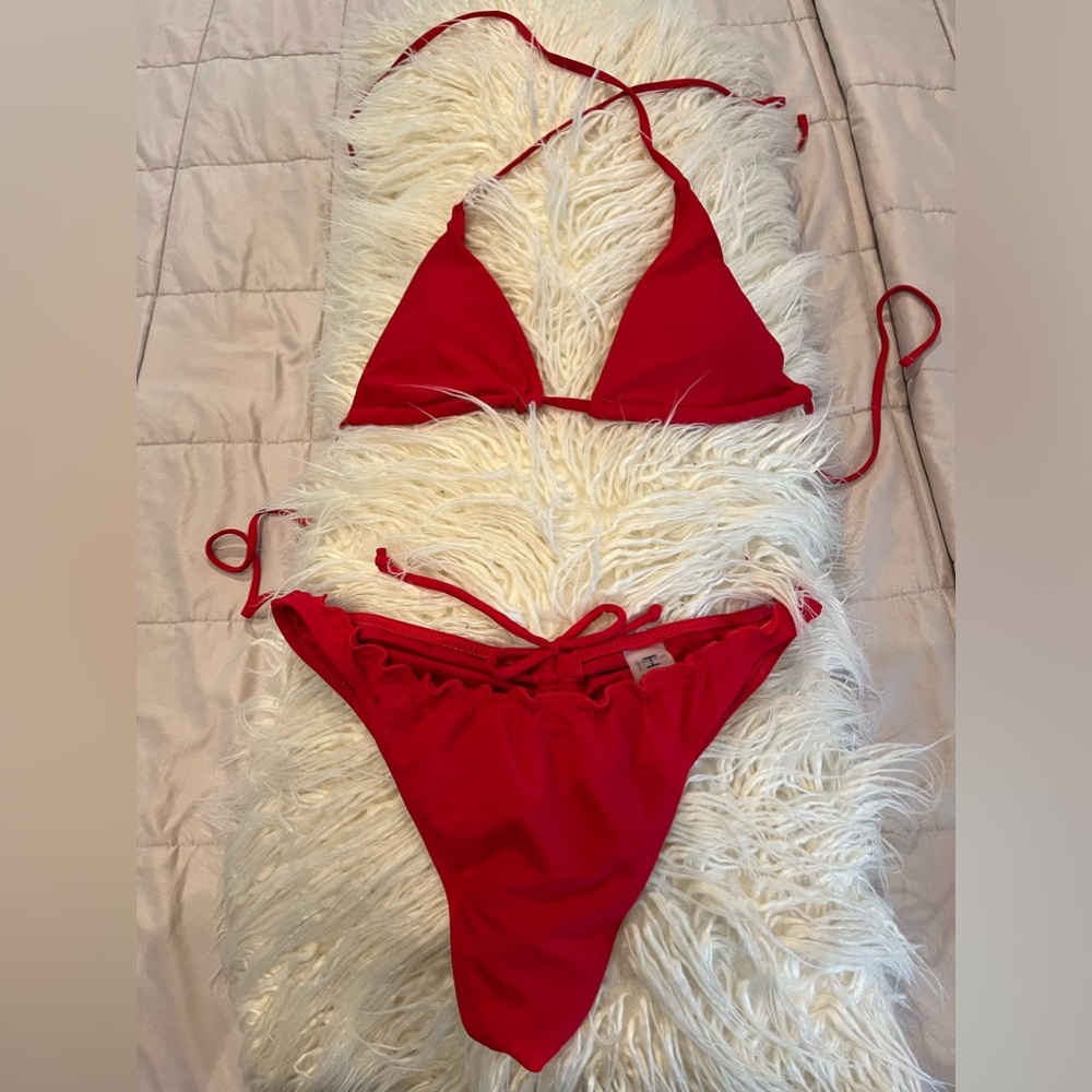 Bathing suit set red medium